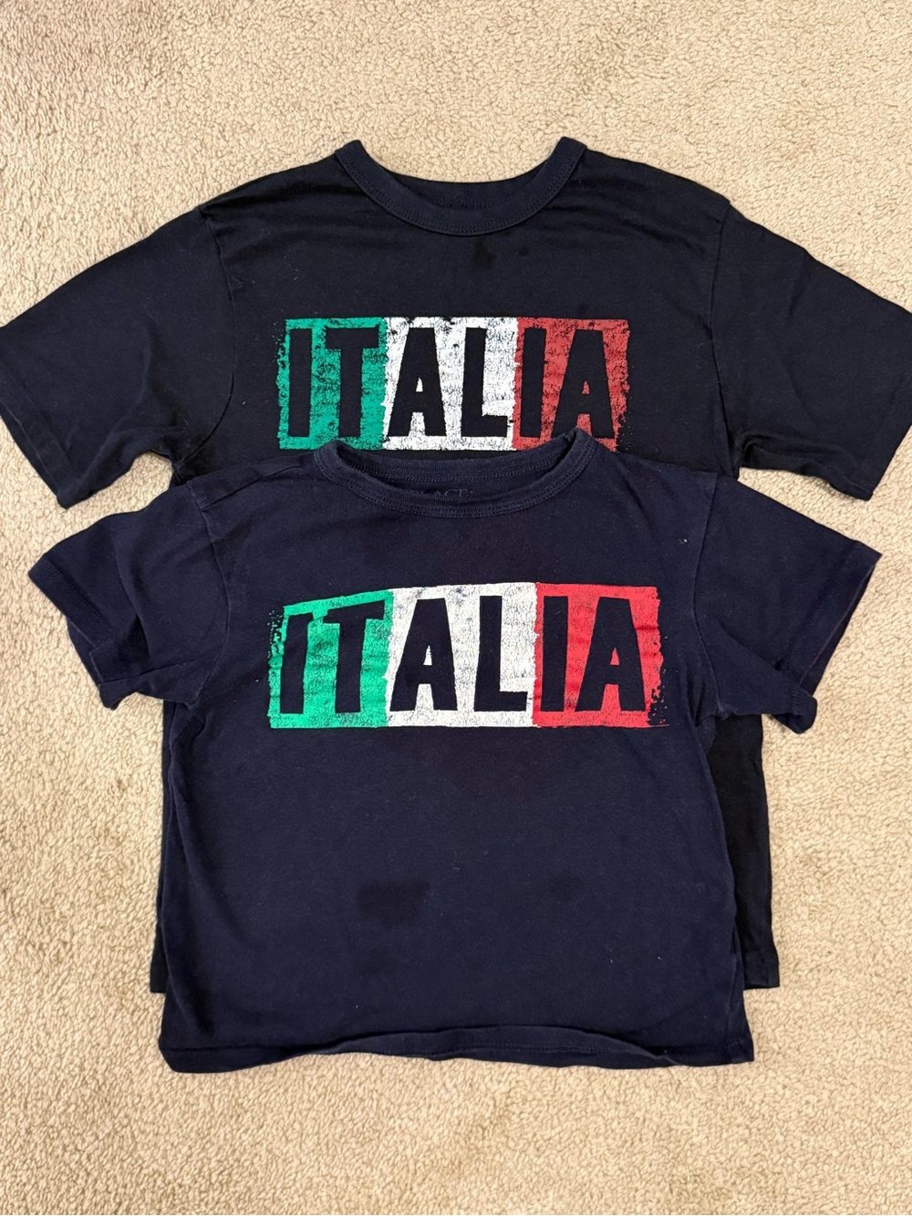 Place Navy 'ITALIA' Graphic Tee with Green White Red Accents